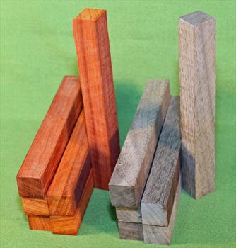 Blank #319 - Pen Turning Blanks, Padauk & Black Walnut, Set of 12, 6 Each ~ 3/4" x 3/4" x 6+" ~ $14.99